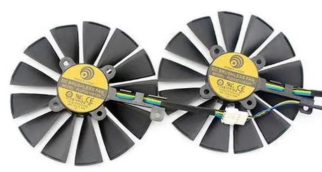 Alt view image 2 of 7 - Pair GPU Graphics Card Cooling Fan Set PLD10010S12H Fan-A & Fan-B, 95mm DC 12V 0.25A 4-Pin PWM Replacement Cooler Compatible with ASUS ROG Strix RX 470 RX 570 RX 580 GTX 1050 1050Ti Gaming Video Card