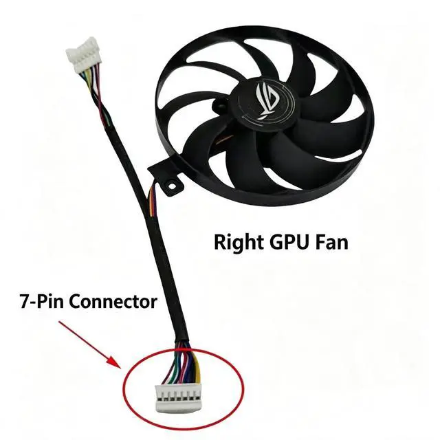 Alt view image 7 of 7 - 90mm GPU Cooling Fan T129215SU, DC12V 7Pin PWM Video Card Cooler Replacement for ASUS ROG Strix RTX 2060, RTX 2070 SUPER, RTX 2080, RTX 2080 SUPER, RTX 2080 Ti Graphics Card