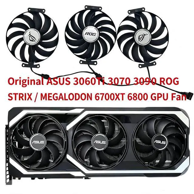 Alt view image 7 of 7 - 97mm GPU Cooling Fan T129215BU CF9010U12D, DC12V 7Pin PWM Video Card Cooler Replacement for ASUS ROG STRIX RTX 3060Ti,3070,3080,3090 RX 6700XT,6800 Graphics Card
