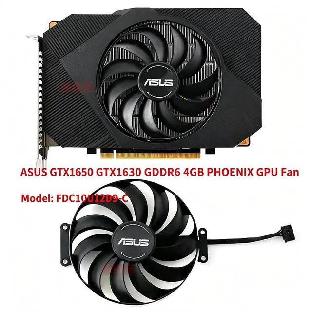 Main image of GPU Cooling Fan Replacement, FDC10U12D9-C 95mm DC12V 0.45A 6Pin PWM Graphics Card Cooler Compatible with ASUS GTX1650 GTX1630 GDDR6 4GB PHOENIX Video Card