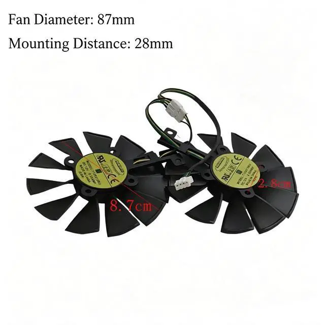 Alt view image 4 of 6 - GPU Cooling Fan Replacement, 87mm DC12V 0.50A 4Pin PWM Graphics Card Cooler Compatible with ASUS RX470 RX480 RX570 GTX1060 GTX1070 GAMING Video Card