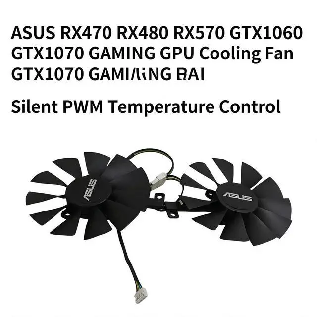 Alt view image 3 of 6 - GPU Cooling Fan Replacement, 87mm DC12V 0.50A 4Pin PWM Graphics Card Cooler Compatible with ASUS RX470 RX480 RX570 GTX1060 GTX1070 GAMING Video Card