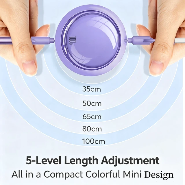 Alt view image 7 of 7 - AJMRTC 100W PD 4 in 1 Retractable Multi Charging Cable, Interchangeable USB-A USB-C to Lightning Type-C, Portable Travel Car Charger Cord for iPhone, MacBook, Android Laptops