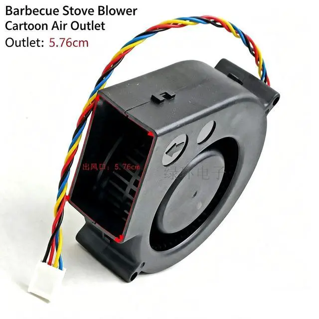 Alt view image 2 of 6 - DC 12V Centrifugal Blower Fan 9733, SHLFB1012EHKH302 Adjustable Speed Turbo Exhaust Fan 2.94A Small Vortex Air Blower for Barbecue & Firewood Stove Ventilation