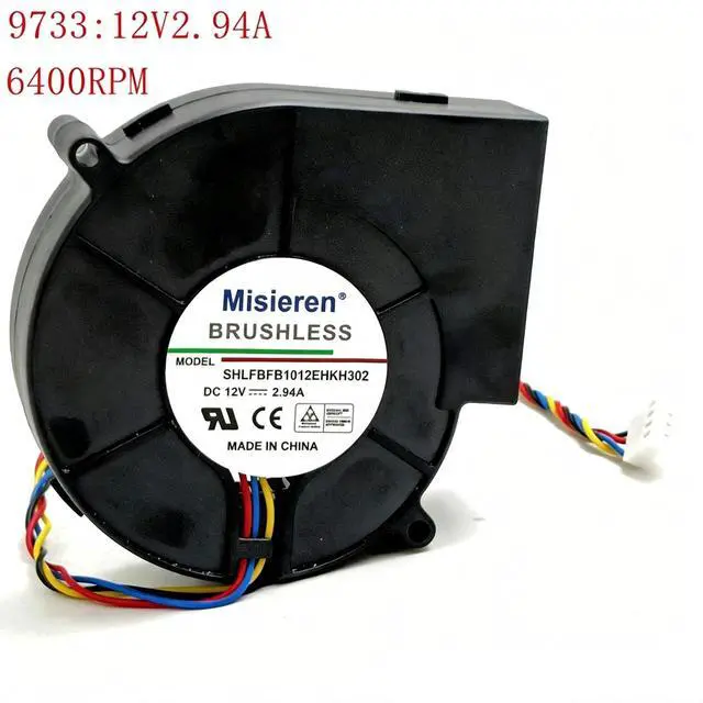 Main image of DC 12V Centrifugal Blower Fan 9733, SHLFB1012EHKH302 Adjustable Speed Turbo Exhaust Fan 2.94A Small Vortex Air Blower for Barbecue & Firewood Stove Ventilation