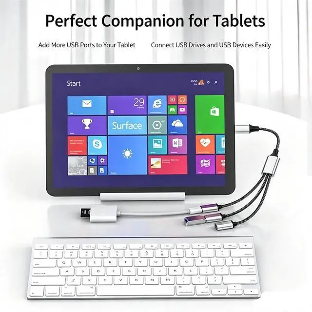 Alt view image 5 of 7 - 3-in-1 USB-C OTG Splitter Hub, Type-C Male to USB-A + Dual Type-C Adapter, PD Pass-Through Charging & Data Transfer, Compatible with Steam Deck, Android Phone, Flash Drive, Type-C Digital Headset