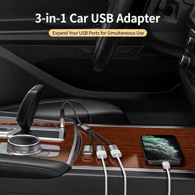 Alt view image 7 of 7 - 3-in-1 USB-C OTG Splitter Hub, Type-C Male to USB-A + Dual Type-C Adapter, PD Pass-Through Charging & Data Transfer, Compatible with Steam Deck, Android Phone, Flash Drive, Type-C Digital Headset