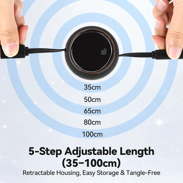 Alt view image 3 of 7 - AJMRTC 4 in 1 Retractable Charging Cable, 100W PD Fast Charging Cord, Interchangeable USB-A USB-C to Lightning Type-C, Portable Travel Car Charger Wire for iPhone, Samsung, MacBook, Android Laptops