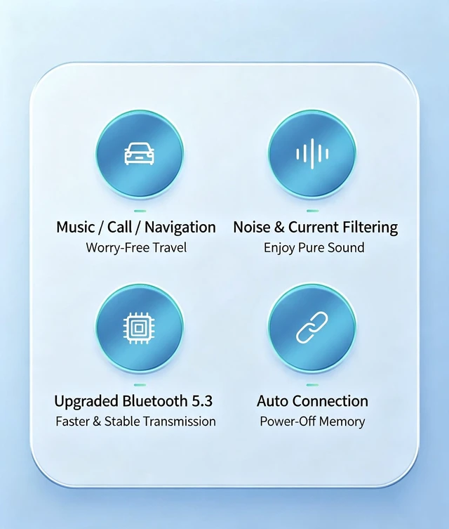 Alt view image 5 of 7 - AJMRTC Bluetooth 5.3 Car AUX Receiver, USB Powered Wireless Audio Adapter with Microphone for HandsFree Call, 50cm Coiled Braided Cord 10M Range Lossless Music for Car Stereo Phone Wired Speaker