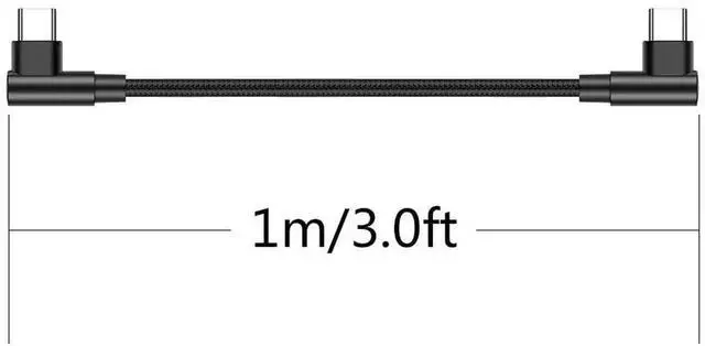 Alt view image 7 of 7 - AJMRTC Dual 90 Degree USBC to USBC Cable 1M/3FT, 60W PD Fast Charging Data Sync Nylon Braided Cord for Gaming, Samsung Android Phone iPad Tablet Laptop Switch USBC Devices