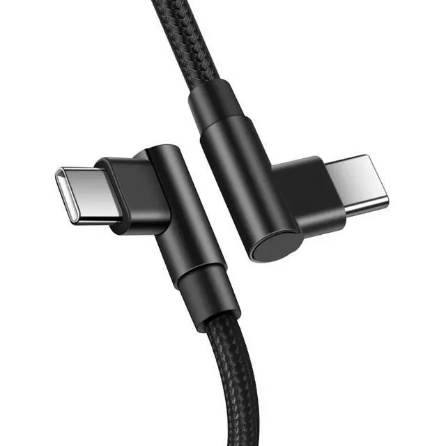 Alt view image 5 of 7 - AJMRTC Dual 90° USBC to USBC Cable 2M/6.6FT, 60W PD Fast Charging Data Sync Nylon Braided Cord for Gaming, Samsung Android Phone iPad Tablet Laptop Switch USBC Devices