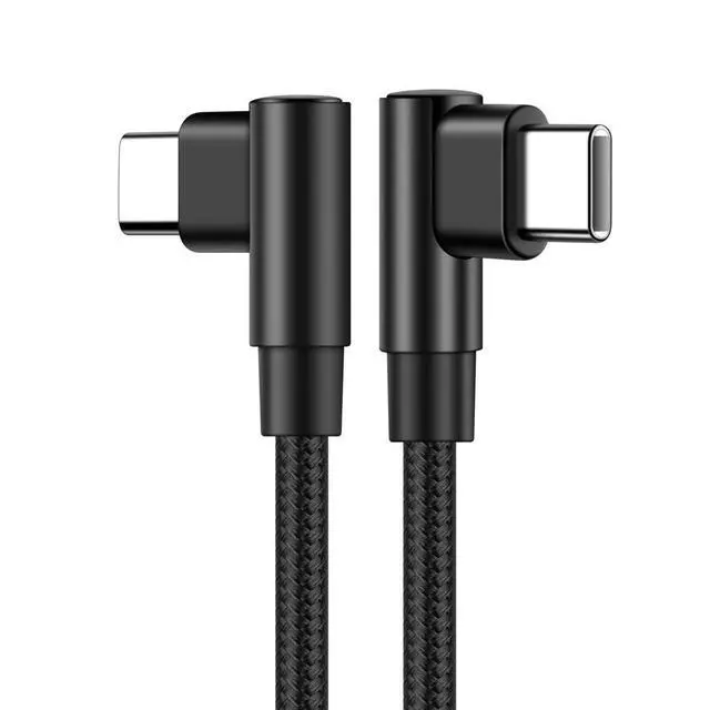 Alt view image 7 of 7 - AJMRTC Dual 90° USBC to USBC Cable 2M/6.6FT, 60W PD Fast Charging Data Sync Nylon Braided Cord for Gaming, Samsung Android Phone iPad Tablet Laptop Switch USBC Devices