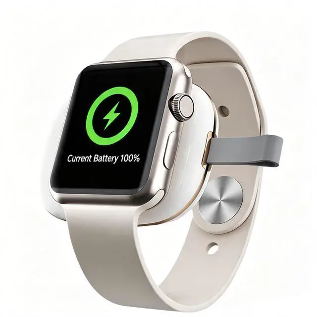 Alt view image 2 of 7 - AJMRTC Rechargeable Magnetic Battery Pack for Apple Watch,2.5W Portable Wireless iWatch Travel Charger w/Keychain Lanyard,USBC PD 515W(5V/1A) Mini Pocket Charger for SE, Series 1-9, Ultra 2