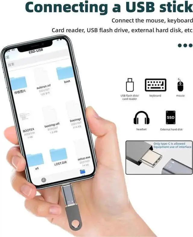 Alt view image 2 of 7 - AJMRTC 2Pack OTG Adapter, USBC Female to Lightning Male, Charging & Data Sync for Camera Card Reader Flash Drive UDisk Keyboard Mouse, Compatible with iPhone 14 13 12 11 Pro Max XS XR X 8 7 SE Plus
