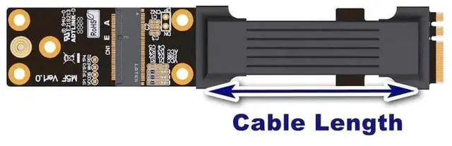 Alt view image 3 of 5 - AJMRTC M.2 Key AE to M.2 Key A/E Riser Extension Cable 1.97Inch(5CM) NGFF WiFi 6 WiFi6E Bluetooth Wireless Network Card Extender, PCIE x1 M.2 Antenna Riser Cable for Desktop Internal Wireless Adapte