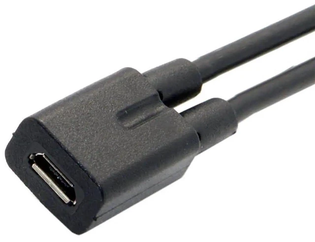 Alt view image 4 of 7 - AJMRTC USBC to Micro USB Adapter Cable, 2Port Splitter Extension Cord, 28 AWG Wire Gauge, USB 3.1 Micro USB Male to Micro USB Female Black Cable for Charging and Data Sync MicroB Devices