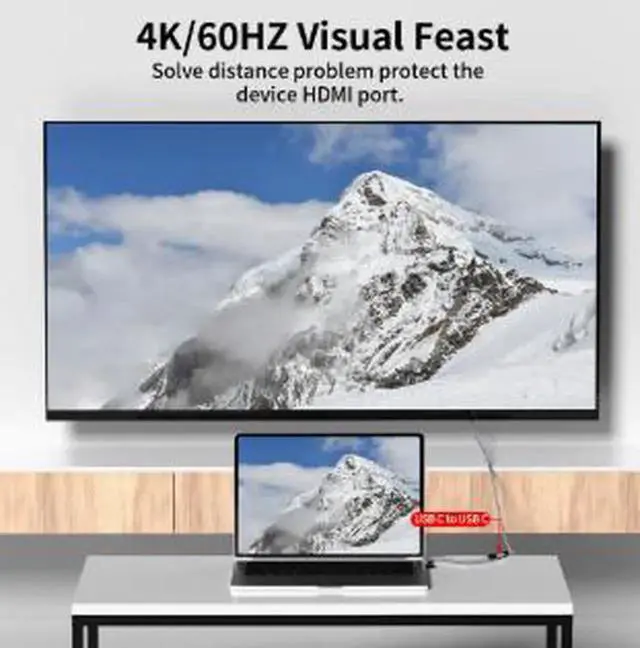 Alt view image 4 of 4 - AJMRTC 1M USBC Extension Cable, USBC Male to Female 20Gbps HighSpeed Data Cord, 240W PD Fast Charging, 4K@60Hz Video Extension for Docking Station, External SSD and USBC Laptops