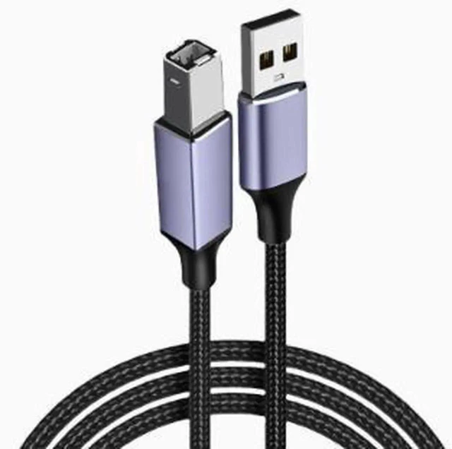 Main image of AJMRTC 3M USB 2.0 Printer Cable, Nylon Braided USBA Male to USBB Male HighSpeed Data Cord for Printers, Scanners, MIDI Keyboard, DAC and Desktop Laptop Computers