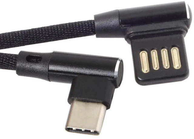 Alt view image 6 of 6 - AJMRTC 15cm Short USBC 3.1 to Left Right Angled 90 Degree USB 2.0 Data Cable with Protective Sleeve, LShape Elbow Cord for Smartphone, Tablet, USBC Enabled Devices