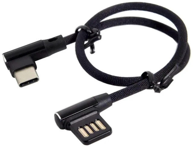 Alt view image 3 of 6 - AJMRTC 15cm Short USBC 3.1 to Left Right Angled 90 Degree USB 2.0 Data Cable with Protective Sleeve, LShape Elbow Cord for Smartphone, Tablet, USBC Enabled Devices