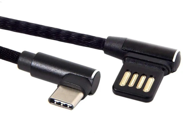 Alt view image 2 of 6 - AJMRTC 15cm Short USBC 3.1 to Left Right Angled 90 Degree USB 2.0 Data Cable with Protective Sleeve, LShape Elbow Cord for Smartphone, Tablet, USBC Enabled Devices