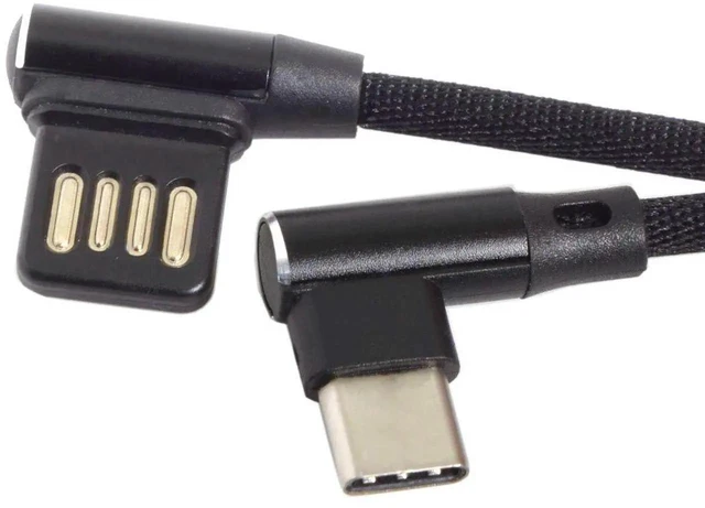 Alt view image 5 of 6 - AJMRTC 15cm Short USBC 3.1 to Left Right Angled 90 Degree USB 2.0 Data Cable with Protective Sleeve, LShape Elbow Cord for Smartphone, Tablet, USBC Enabled Devices