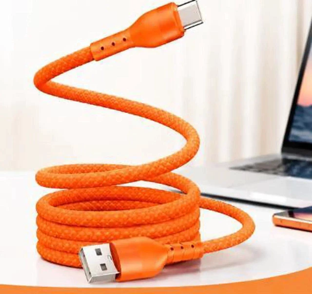 Alt view image 2 of 3 - AJMRTC 2M Magnetic SelfOrganizing USBA to USBC Cable, 66W Fast Charging Braided TypeC Cord with Data Sync Function for Smartphones, Tablets and USBC Enabled Devices
