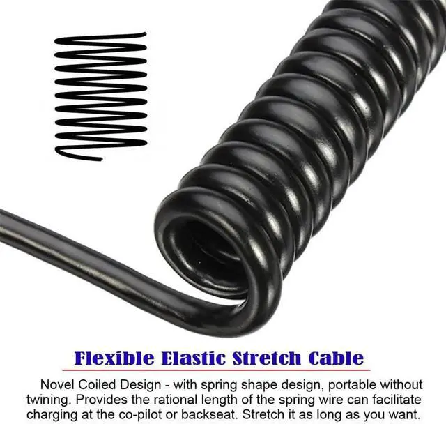 Alt view image 5 of 7 - AJMRTC Stretch Coiled USBC Extension Cable, Micro USB Male to TypeC Female Spring Cord, Power & Data Transfer for Gaming Keyboard, Mouse and Other Compatible Peripheral Devices