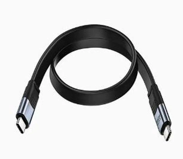 Main image of AJMRTC 0.2M Flat USB4 TypeC to TypeC Cable, M/M Cord with EMarker Chip, 40Gbps HighSpeed Data, 240W PD Fast Charging, 8K@60Hz Video Output for Laptop, Smartphone and USB4 Enabled Devices