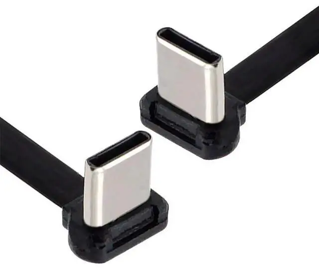 Main image of AJMRTC Ultra Slim Flat USBC to USBC Cable, Angled Connector, USB2.0 65W PD Fast Charging & Data Sync Cord for Laptops, Tablets, Smartphones and Other USBC Enabled Electronic Devices