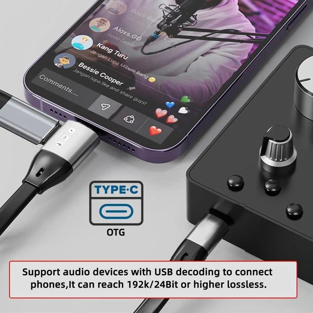 Alt view image 6 of 7 - AJMRTC Flat Slim FPC USBC Male to Male Cable, USB 3.1 10Gbps HighSpeed Data Cord with PD OTG Audio Female Port for Laptops, Smartphones and Other USBC Compatible Electronic Devices