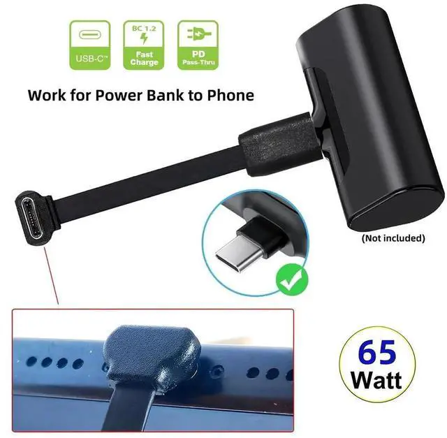 Alt view image 6 of 7 - AJMRTC Ultra Slim Flat 90 Degree UpDown Angled USBC Extension Cable, TypeC Male to Female, USB2.0 65W Fast Charging & Data Sync Cord for Laptops, Tablets, Smartphones and USBC Enabled Devices