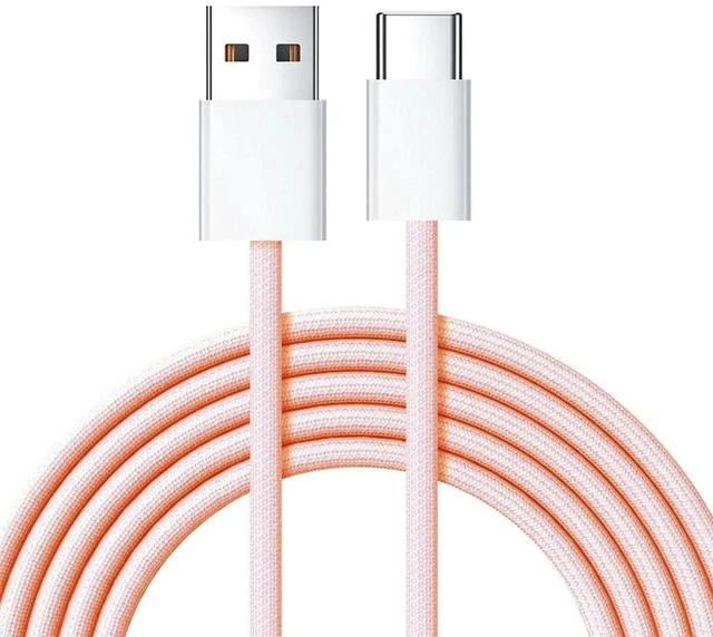 Main image of AJMRTC 100cm USBC Male to USBA Male Cable, 15W 5V3A Power Charging & 480Mbps USB2.0 Data Sync Cord with Pink Protective Sleeve for Smartphones, Tablets and USBA / USBC Enabled Devices