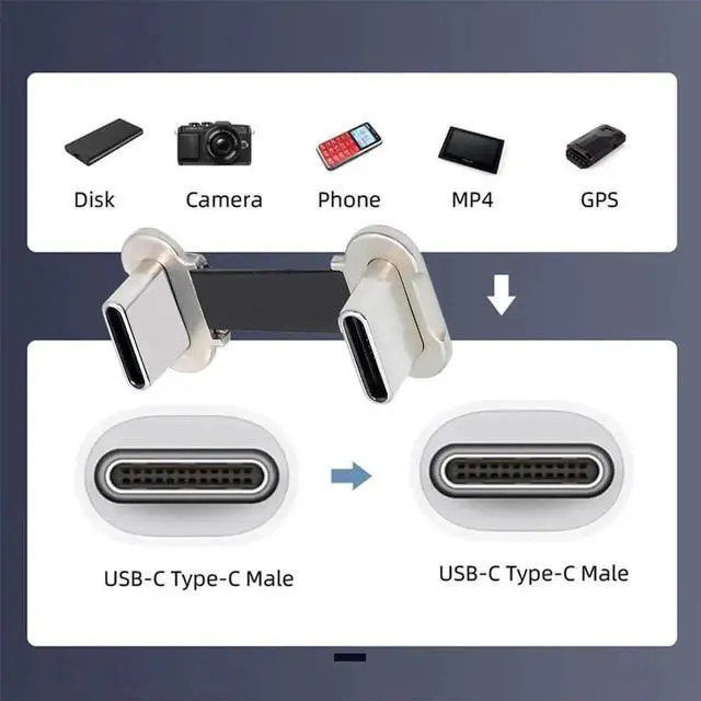 Alt view image 3 of 7 - AJMRTC 2cm Ultra Slim Flat USBC Extension Cable, DualAngled TypeC Male to Male, USB2.0 65W PD Fast Charging & 480Mbps Data Sync Short Cord for Laptops, Tablets, Smartphones and USBC Compatible Dev
