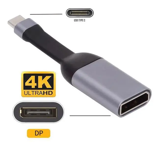 Alt view image 3 of 7 - AJMRTC Ultra Slim Flat USBC Source to DisplayPort Sink Adapter Cable, 4K@60Hz & 1080P Video Output, DP Alt Mode Audio Video Cord for Laptops, Tablets, Smartphones and DPEquipped HDTV Monitors