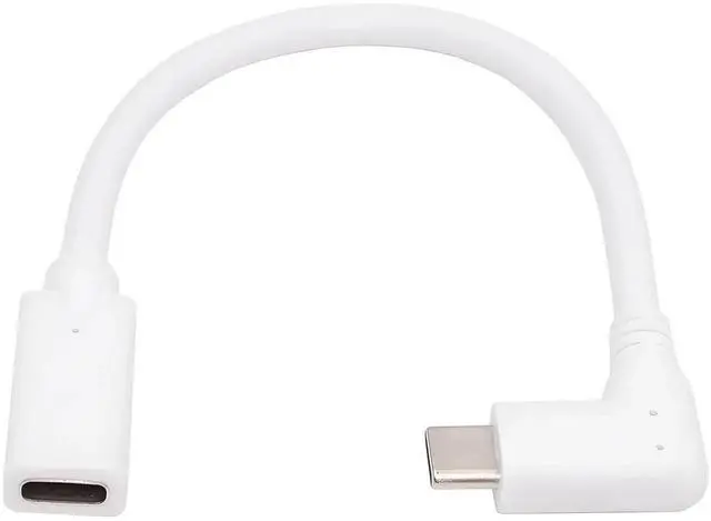 Main image of AJMRTC White 90 Degree LeftRight Angled USBC Male to Female Extension Cable, USB 2.0 65W Fast Charging Power Cord, TypeC Extension Adapter Cable for Laptops, Tablets, Smartphones, USBC Peripherals