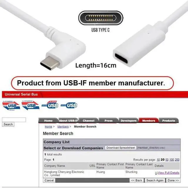 Alt view image 7 of 7 - AJMRTC White 90 Degree LeftRight Angled USBC Male to Female Extension Cable, USB 2.0 65W Fast Charging Power Cord, TypeC Extension Adapter Cable for Laptops, Tablets, Smartphones, USBC Peripherals
