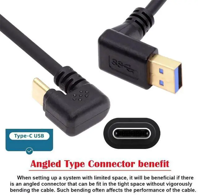 Alt view image 6 of 7 - AJMRTC 5Gbps USB3.0 Up Angled TypeA Male to USBC Male Cable, UShape Back Opposite Angled USBA to USBC Cord, Fast Power & Data Sync Cable for Laptops, Tablets, Smartphones, USBC Peripherals