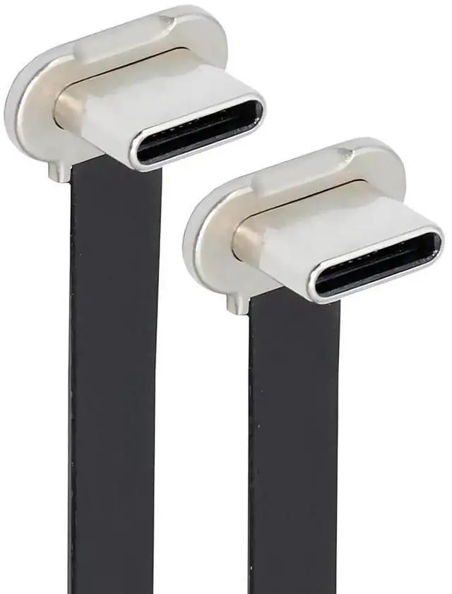 Main image of AJMRTC 15cm Angled Ultra Slim Flat USBC to USBC Cable, USB 2.0 480Mbps Data Sync FPC Cord, 65W PD Fast Charging Flat Ribbon Cable for Laptops, Tablets, Smartphones and NarrowSpace Installations