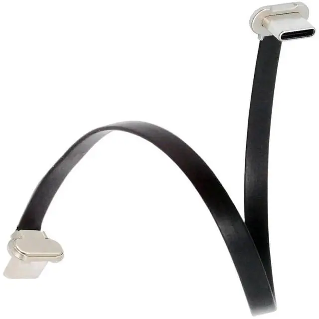 Main image of AJMRTC Ultra Slim Flat Angled USBC to USBC Cable, USB 2.0 480Mbps Data Sync Cord, 65W PD Fast Charging Flat Ribbon Cable for USBC Laptops, Tablets, Smartphones and NarrowSpace Port Applications