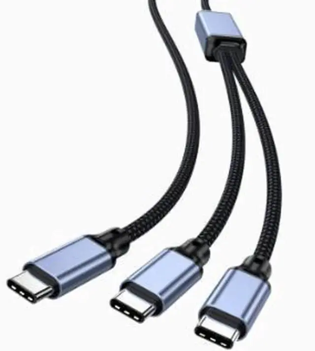 Main image of AJMRTC 1.2M 2in1 USBC Splitter Charging Cable, Single Input to Dual USBC Output Cord, 100W 5A PD Fast Charging & 480Mbps Data Transfer for Laptops, Smartphones, Tablets and Car Chargers