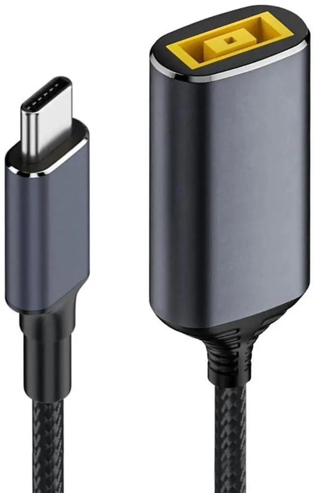 Main image of AJMRTC ThinkPad Rectangle SlimTip Jack Input to USBC Power Charging Cable, 140W PD Power Cord, Supports 5V 9V 20V Output Voltage, Convert ThinkPad Square Power Port to USBC for Laptops, Smartphones