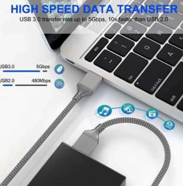 Alt view image 3 of 4 - AJMRTC 2M USB 3.0 TypeA Male to Male Cable, 5Gbps HighSpeed USB A to A Data Transfer Cord for External Hard Drive Enclosures, Laptop Cooling Pads, USB Hubs, Desktops, PCs and Other USBA Peripherals