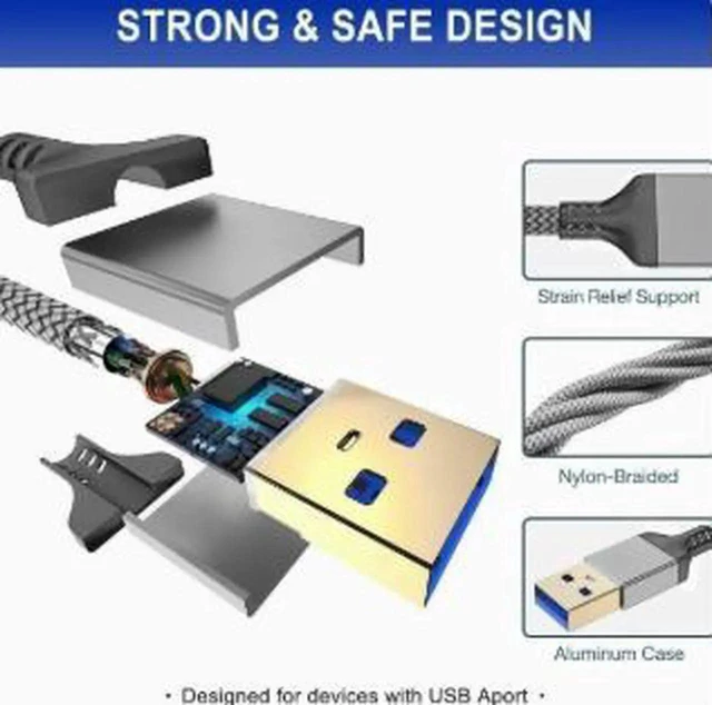 Alt view image 2 of 4 - AJMRTC 2M USB 3.0 TypeA Male to Male Cable, 5Gbps HighSpeed USB A to A Data Transfer Cord for External Hard Drive Enclosures, Laptop Cooling Pads, USB Hubs, Desktops, PCs and Other USBA Peripherals