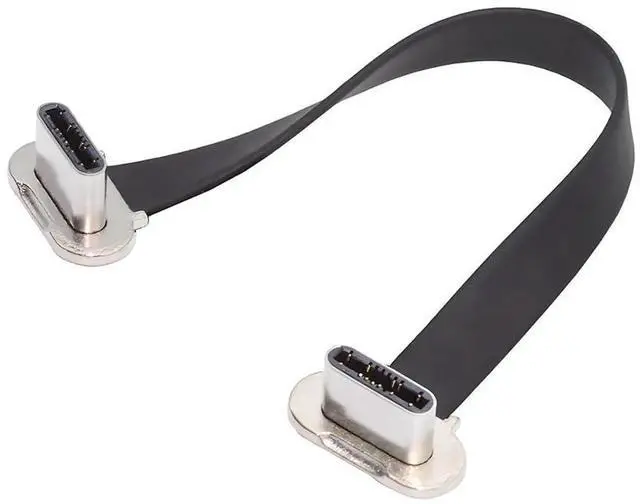 Main image of AJMRTC Dual Angled Ultra Slim Flat USBC to USBC Cable, USB2.0 480Mbps Data 65W PD Fast Charge Cord 70MM Short Flat Cable for Laptop Tablet Smartphone USBC Peripherals