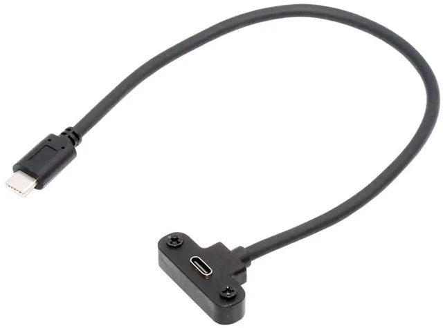 Main image of AJMRTC Up Angled USBC Male to Female Extension Cable, 480Mbps Data Power Transfer Screw Locking TypeC Extender Cord for Camera VR Headset Industrial Equipment USBC Peripherals