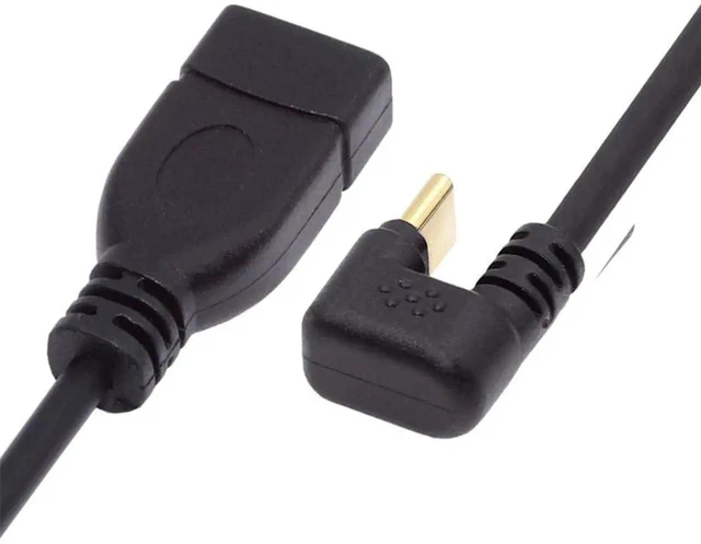 Main image of AJMRTC Opposite UShape Back Angled USBC Male to USB3.0A Female OTG Cable, USB3.1 Gen2 10Gbps High Speed Data & Power PassThrough Cord for Laptop Tablet Smartphone USBA Peripherals