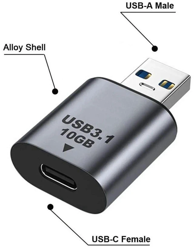 Alt view image 5 of 7 - AJMRTC USB3.1 Gen2 USB 3.0A Male to USBC Female Adapter Cable, 10Gbps HighSpeed OTG Data & Power PassThrough Cord for Laptop Tablet Smartphone USBC Cables and Peripherals