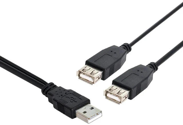 Alt view image 4 of 7 - AJMRTC USB 2.0 YSplitter Extension Cable, USBA Male to USBA Female Cord with Auxiliary Extra Power Supply Port, 480Mbps Data Sync & Charging for External Hard Drive Laptop USBA Peripherals