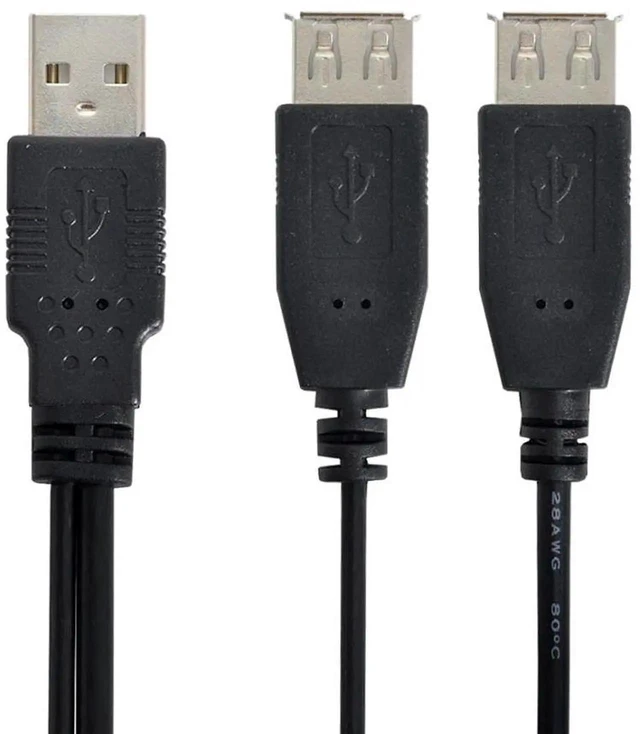 Alt view image 7 of 7 - AJMRTC USB 2.0 YSplitter Extension Cable, USBA Male to USBA Female Cord with Auxiliary Extra Power Supply Port, 480Mbps Data Sync & Charging for External Hard Drive Laptop USBA Peripherals